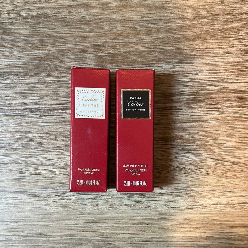 Cartier La Panthère and Pasha Edition Noire fragrance sample Set